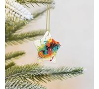 Christmas Tree Decoration Hanging Star Ornament Abstract Music Themed Ceramic Ornaments Christmas Tree Decorations Star Pendants for Xmas Tree Winter New Year Wedding Party Supplies