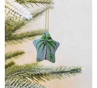 Christmas Tree Decoration Hanging Star Ornament Coconut Tree Ceramic Ornaments Christmas Tree Decorations Star Pendants for Xmas Tree Winter New Year Wedding Party Supplies