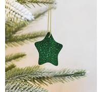 Christmas Tree Decoration Hanging Star Ornament Green Sequin Sparkle Ceramic Ornaments Christmas Tree Decorations Star Pendants for Xmas Tree Winter New Year Wedding Party Supplies