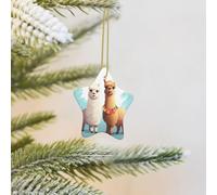 Christmas Tree Decoration Hanging Star Ornament Llama Alpaca Ceramic Ornaments Christmas Tree Decorations Star Pendants for Xmas Tree Winter New Year Wedding Party Supplies