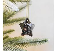 Christmas Tree Decoration Hanging Star Ornament Steam Train Ceramic Ornaments Christmas Tree Decorations Star Pendants for Xmas Tree Winter New Year Wedding Party Supplies