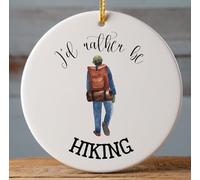 Christmas Tree Decoration Hiking Outdoor For Hiker, Mountain Nature Lover Adventure Hiking Gear, Trekking Personalized Christmas Tree Decorations Funny Christmas Baubles Ceramic Xmas Ornament