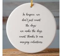 Christmas Tree Decoration Hospice Volunteer Hospice Caregiver Volunteer For Hospice Volunteer, For Hospice Nurse, Above Door Ceramic Hanging Funny Ceramic Xmas Ornament