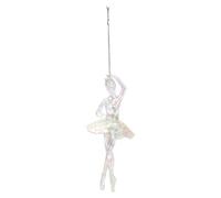 VFM e-Store - Christmas Tree Decoration Iridescent Acrylic Ballerina X 1 Stocking Filler Xmas Present Celebration Festive Winter Ornaments - 16cm Iridescent