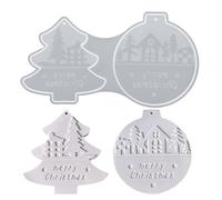 Christmas Tree Decoration Mould - Silicone Christmas Tree Mould | Reusable Silicone Printing with 2 Cavities with Easy Demoulding for Craft Soap Making for Fondant Sa