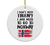 Christmas Tree Decoration Norwegian Norway Christmas Tree Decorations Double Sided Baubles Decoration Ceramic Xmas Ornament For Party Gift Holiday