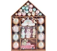 Christmas Tree Decoration Pack of 70 Pink Candy Cane Lane Baubles Pastel Tones Super Whimsical And Charming Look For The Festive Season Perfect For Your Xmas Tree Decoration - N89