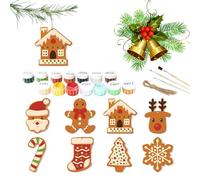 Christmas Tree Decoration Painting Set, Paintable Christmas Pendants, Wooden Decor for Room, School, Office, Schools, Offices, Flats, Student Dorm, Parties, Thanksgiving Seasonal