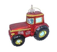 Christmas Tree Decoration, Red Tractor Bauble, Novelty Bauble, Red Bauble, Glass Tractor Bauble, Fun Young Farmer Gift, Xmas Tree Decoration, Fun Bauble, Quirky Bauble