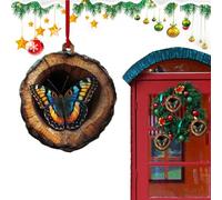 Christmas Tree Decoration - Tree Hole Small Animals Hanging Decoration - 2D Flat Acrylic Figure Pendant Friends Seasonal Decoration Farm Festive Family Party Home Christmas