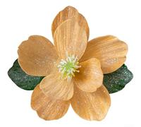 Christmas Tree Decoration with Chinese Style Lotus and Magnolia Floral Wreath Made of Flannel (Golden)