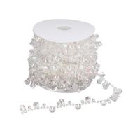 Christmas Tree Decorations 10.9 Yards 10m Clear Glass Crystal Beads Chain Garland Sparkling Crystal Garland Beads Chain Trim for Wedding Party Curtain