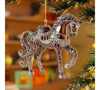 Christmas Tree Decorations 2025 Cute Santa Horse Hanging Ornaments Personalized DIY Xmas Ornaments Acrylic 2D Flat Santa Holiday Decoration Pendant Baubles for Tree Party Xmas Home Decor
