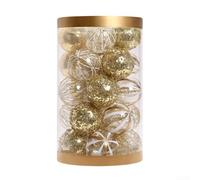 Christmas Tree Decorations 25PCS Glitter Ball Ornaments for Holiday and Wedding Parties, Suitable for Hanging Use in Home and Garden (White Gold)