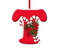 Christmas tree decorations,26 Letter Christmas Tree Hanging Pendant,Personalized DIY Christmas Ornaments, Hanging Xmas Alphabet Letters (T)
