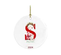 Christmas Tree Decorations 26 Letters Santa Claus Snowman Pendant Xmas Decorations Acrylic Car Pendant Christmas Eve Box Fillers Personalised Christmas Bauble (S)