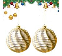 Christmas Tree Decorations - 2Pc 8cm Lightweight Ornaments, Festive Hanging Balls For Indoor Or Outdoor Tree | Party, Home, Family, Friends, Wall, And Window Seasonal Holiday Displays
