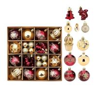 Christmas Tree Decorations,42 PCS Christmas Ball Ornaments Set, Christmas Ornaments Balls Shatterproof Hanging Ornaments Kit (Wine red gold)