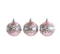 Christmas Tree Decorations 8CM Plastic Hanging Balls with European Style Patterns, Suitable for Holiday Trees and Wreaths, Comes in Protective Packaging for Easy Storage (3)