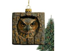 Christmas Tree Decorations - Acrylic 2D , Round Animal Christmas Tree Decoration - for Living Room, Bedroom, Entrance, Coat Holder, Balcony, Office, Family and Friends Party