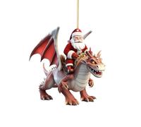 Christmas Tree Decorations An Old Man In A Santa Hat Riding A Dinosaur Pendant Christmas Acrylic Decoration Pendant For Home Holiday Party Fun Decoration Funny Hanging Novelty Baubles For Xmas