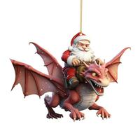 Christmas Tree Decorations An Old Man In A Santa Hat Riding A Dinosaur Pendant Christmas Acrylic Decoration Pendant For Home Holiday Party Fun Decoration Funny Hanging Novelty Baubles For Xmas