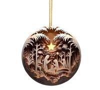 Christmas Tree Decorations Baubles Jesus resurrected Christmas Ornament,Christmas Tree Xmas Trees Decorations,Retro Christianity Hanging Ornaments Keepsake For Xmas Party Holiday Home Decor Pendant