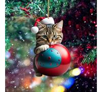Christmas Tree Decorations Cats Pendant 2D Acrylic Christmas Hanging Decoration Funny Christmas Cats Ornament Christmas Pendant Decoration Christmas Tree Jewelry Christmas Decor