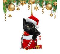 Christmas Tree Decorations, Christmas Cats Dog Ornaments, Handmade Adorable Christmas Crafts Decor with Hooks, Funny Cat and Dog Christmas Tree Decorations for Holiday Supplies