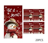 Christmas Tree Decorations Christmas Snowman Napkins Xmas Paper Napkins Doubles Sided Print Merry Kitchen Guest for Xmas Party Supplies Long Napkin 20 Pcs Home Holiday Decorations