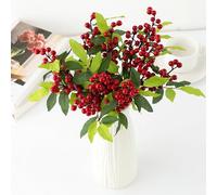 Christmas Tree Decorations Clearance 5PCS Simulation Of Small Red Fruit Berry Christmas Decoration Artificial Flower Home Table Decoration for Christmas Party Decorations Outdoor Indoor