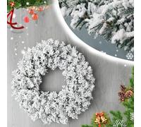 Christmas Tree Decorations Clearance Christmas Decoration 40CM Snow Flocked Wreath Door And Window Hanging Christmas Scene Setting Decoration for Christmas, Festival Party Decorations