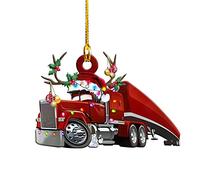 Christmas Tree Decorations,Creative Acrylic Hanging Ornament Personalised Fire Engine Vehicle Truck Boat Digger Figure Christmas Tree Pendant Hanging Decorations Home Decor