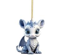 Christmas Tree Decorations Cute Snow Leopard Baby Christmas Pendant Hangs Car Christmas Decoration Hanging Novelty Acrylic Baubles Creative Crafts Hallmark Ornament Xmas Decor (31-C, One Size)
