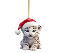Christmas Tree Decorations Cute Snow Leopard Baby Christmas Pendant Hangs Car Decoration Hanging Novelty Acrylic Baubles Creative Crafts Hallmark Ornament Xmas Decor Stunning Unusual Gift