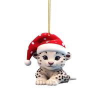 Christmas Tree Decorations Cute Snow Leopard Baby Christmas Pendant Hangs CarDecoration Hanging Novelty Acrylic Baubles Creative Crafts Hallmark Ornament Xmas Decor Stunning Unusual Gift