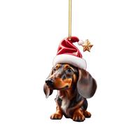 Christmas Tree Decorations Dachshund Dog Christmas Ornament,Christmas Tree Xmas Trees Decorations,Car Hanging Ornaments for Xmas Party Holiday Home Decor