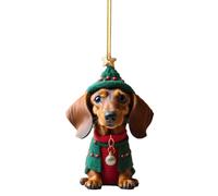 Christmas Tree Decorations Dachshund Dog Christmas Ornament,Christmas Tree Xmas Trees Decorations,Car Hanging Ornaments for Xmas Party Holiday Home Decor