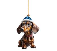 Christmas Tree Decorations Dachshunds Dog Christmas Tree Pendants Xmas Home Room Indoor Outdoor Decor Holiday Wedding Party Decoration Hanging Pendants Car Hanging Baubles Favours (A1-H, One Size)