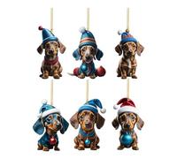 Christmas Tree Decorations Dachshunds Dog Christmas Tree Pendants Xmas Home Room Indoor Outdoor Decor Holiday Wedding Party Decoration Hanging Pendants Car Hanging Baubles (41-Sky Blue, One Size)
