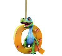 Christmas Tree Decorations Funny Dinosaur Initial 26 Letter Cute Cartoon Dinosaur Acrylic Hanging Decorations A to I Alphabet Xmas Pendants for Home Party Decor (Violet, 15cm*8cm*1cm)