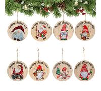 Christmas Tree Decorations - Funny Ornament for Christmas Tree - Wooden Pendant Round Holiday Decoration for Home Apartment Retail Store School Wedding Party Kitchen