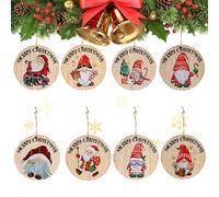 Christmas Tree Decorations | Funny Ornament for Christmas Tree | Wooden Pendant Round Holiday Decoration for Home Apartment Retail Store School Wedding Party Kitchen