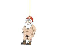 Christmas Tree Decorations funny Santa Claus butt pendant Cartoon Christmas Decorations Acrylic Pendant Car Pendant Bag Hanging Christmas Ornament Novelty Baubles For Xmas Gift Home (11-A, One Size)