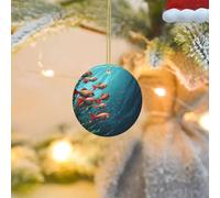 Christmas Tree Decorations Hanging Fish Aquarium Ornament, Smooth Ceramic Christmas Tree Ornaments, Hanging Round Pendants Keepsake Decor for Xmas Tree Winter Holiday Xmas Gift