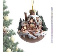 Christmas Tree Decorations in Cup House Shape, Christmas Decoration, 2D Acrylic Pendant for Hallway, Bedroom, Festive Patio, Outdoor, Home Parties Decoration