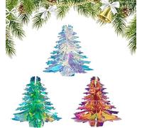 Christmas Tree Decorations,Iridescent Xmas Ornaments 3 PCS,Glitter Rainbow Foil Hanging Honeycomb Christmas Tree for Christmas Tree Pendant Hapy New Year Birthday Wedding Frozen Winter Party Decor