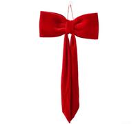 Christmas Tree Decorations Long Velvet Bow Ornaments, Soft Fabric Holiday Window Hanging for Festive Adornment, Luxurious Touch for Seasonal Home Decor Displays(30cm Red)