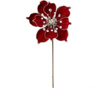 Christmas Tree Decorations Made From Flannel With Magnolia Flower Design For Holiday And Party Use, Offering Stylish Visual Appeal(Red)