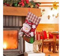 Christmas Tree Decorations Merry Christmas Santa Stockings Large Hanging Stockings Ornaments For Family Personalized Baubless Xmas Tree Decorations Red Winter Snowflake B